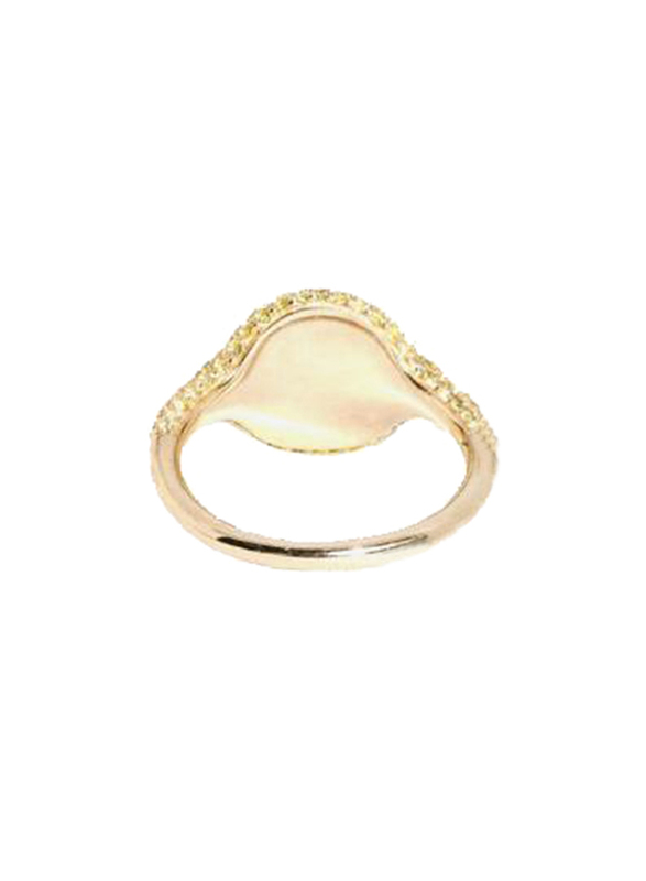 Apm Monaco 925 Sterling Silver Gold Plated Fashion Ring for Women with Cubic Zirconia Stone, Gold, EU 54