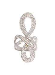 Apm Monaco 925 Sterling Silver Infinity Design Fashion Ring for Women with Cubic Zirconia Stone, Silver, EU 56
