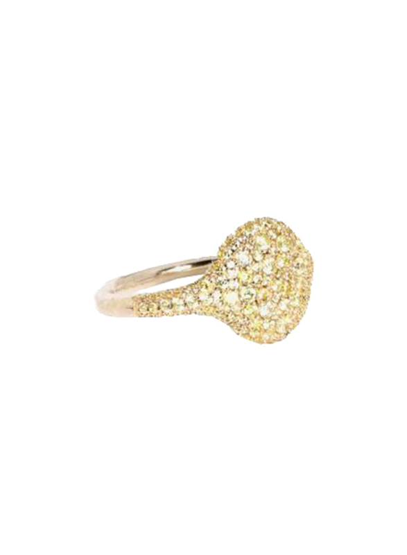 Apm Monaco 925 Sterling Silver Gold Plated Fashion Ring for Women with Cubic Zirconia Stone, Gold, EU 54