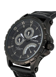 Zeades Monte Carlo La Royale Analog Watch for Men with Leather Band, Water Resistant and Chronograph, ZWA01139, Black