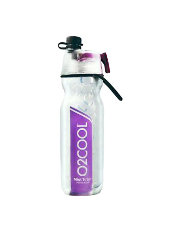 

O2cool 590ml Mist and Sip Spray Water Bottles, Rich Purple/Clear