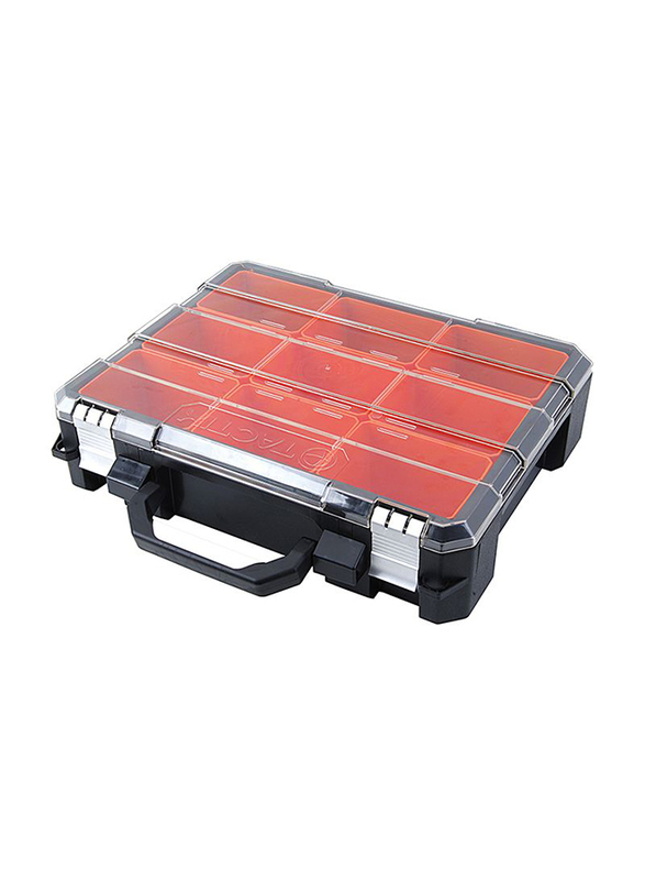 Tactix 12-inch Tool Organizer Box, TTX-320018, Black/Orange