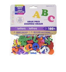 Darice 180-Piece Foam Shapes Alphabet, Multicolour