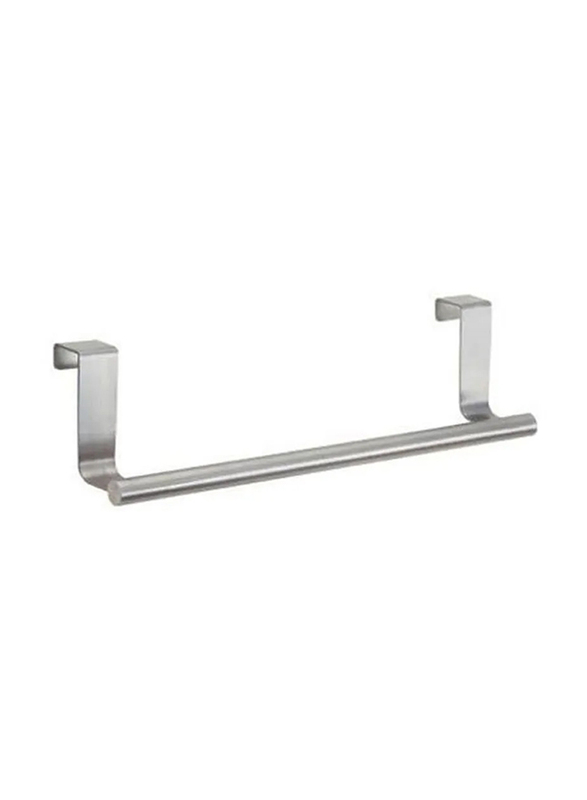 InterDesign 9-inch Forma Over The Cabinet Towel Bar Holder, Silver