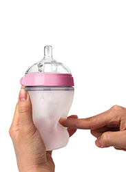 Comotomo Natural Feel Baby Feeding Bottle, 5ounce, Pink/Clear