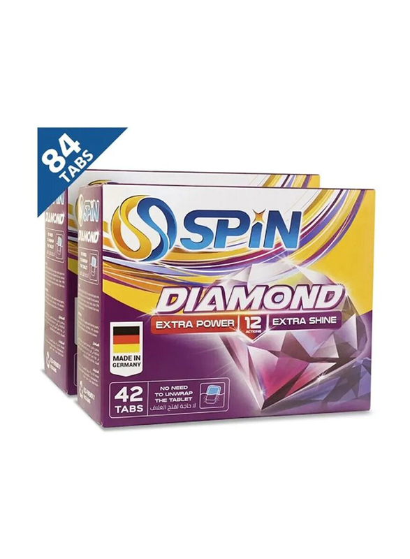 

Spin Diamond Dishwasher Detergent Tablets Set, 2 Pieces x 42 Tablets
