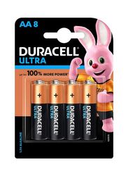 Duracell 8-Piece Ultra AA Lithium Battery, White/Orange