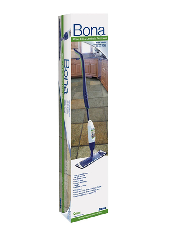 

Bona Stone Tile Spray Mop with Concentrate, Blue, 976ml