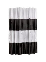 iDesign Wide Stripe Pattern Shower Curtain, 72 x 72-inch, Black/White