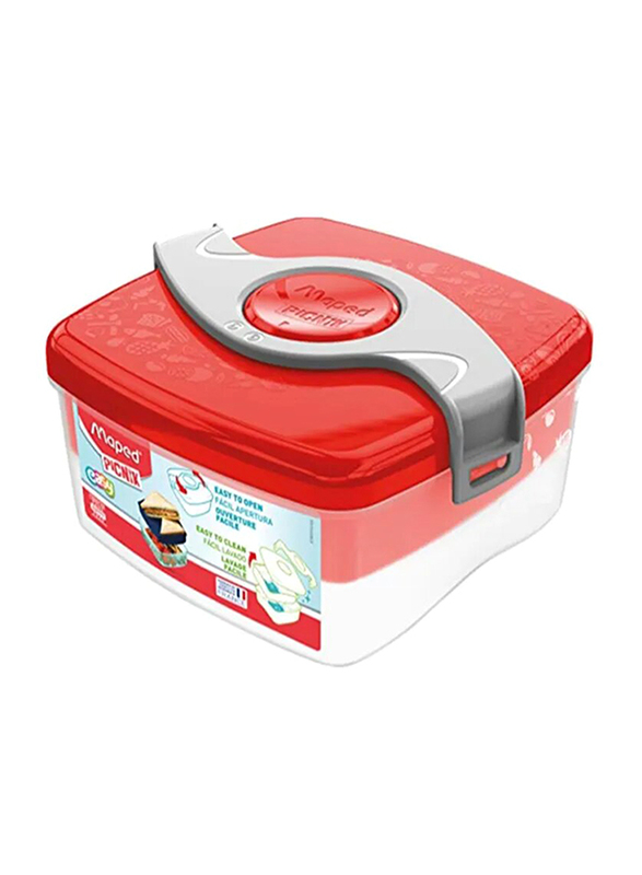 

Maped 2-In-1 Picnic Origins Lunch Box, 870103, Grey/Red/Clear