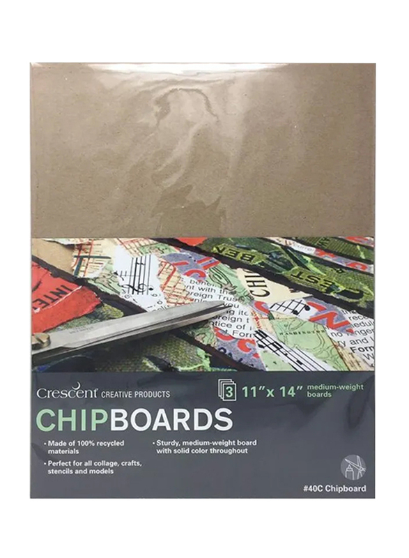 Crescent Creative Products Art Chip Board, 3-Piece, Brown