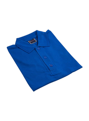 Mkats Cotton Polo Shirt for Men, Large, Blue