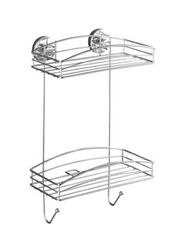 Wenko 2-Tier Vacuum Loc Stainless Steel Rack, 16 x 10.25 x 6-inch, Silver