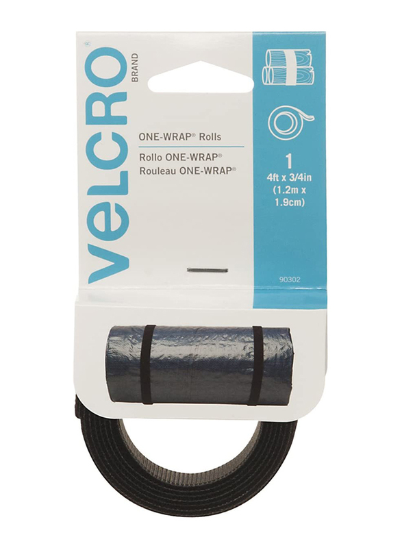 

Velcro One-Wrap Strap, 4 feet, Black