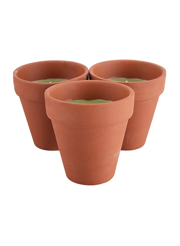 

Waxworks 3-Piece Citronella Pot Set, 90 x 95mm, Brown/Green