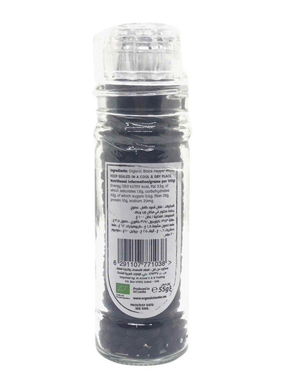 Organic Larder Whole Black Pepper, 55g
