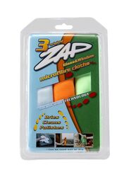 ZAP 3 Piece Glass & Window Cleaning Microfiber Cloth, Multicolour