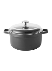 Berghoff 24cm Cast Aluminium Covered Stockpot with Lid, 24 x 24 x 12cm, Black/Clear