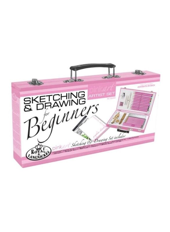 

Royal & Langnickel Drawing Wood Box Set, Pink/White/Black