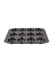 Tefal 12 Cup Easy Grip Non-Stick Rectangular Muffin Pan, Black