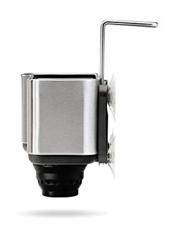 Simple Human Stainless Steel Sink Caddy with Suction Cup, Silver/Black