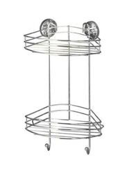 Wenko 2-Tier Vacuum Loc Corner Rack, Silver