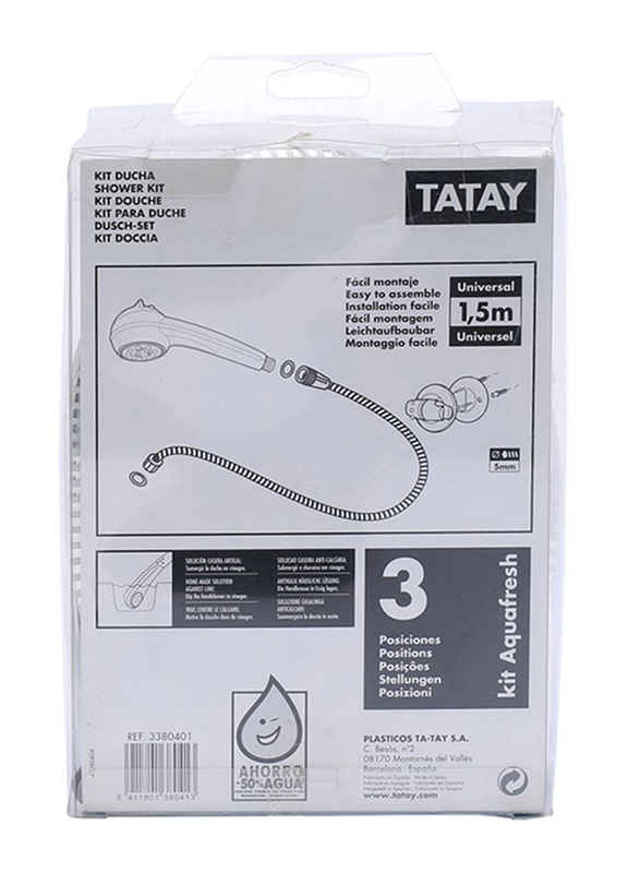 Tatay 3-Meter Complete Aquafresh Shower Kit, White