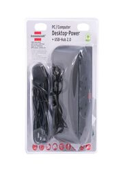 Brennenstuhl 4 Way Desktop Power Hub Extension Socket with 1.8-Meter, Black