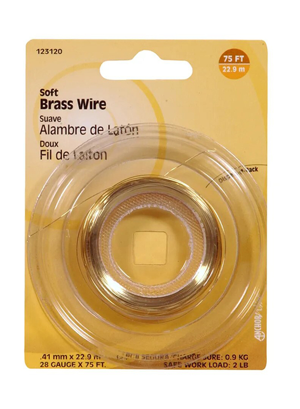 

Hillman 75-feet Brass Wire, 123120, Gold