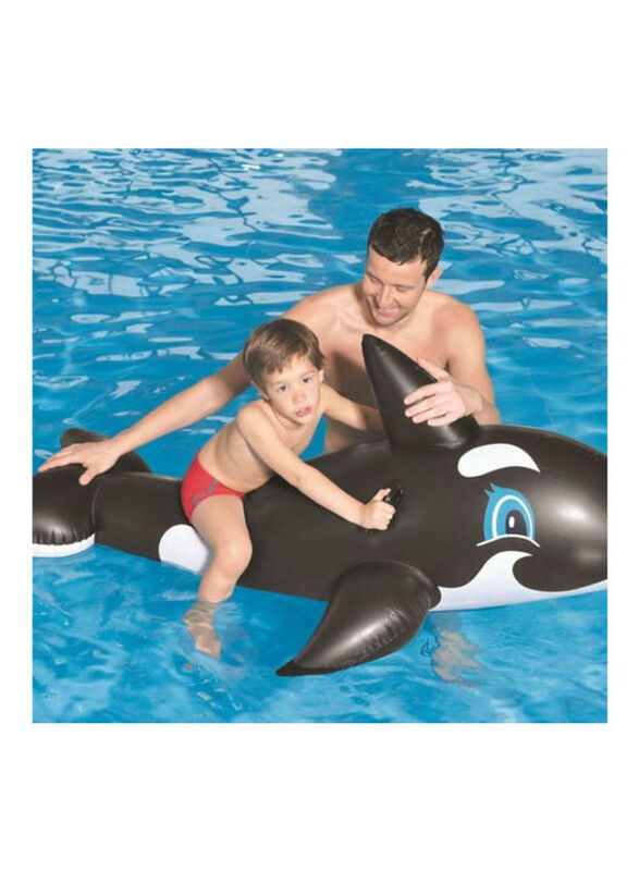 

Jilong Large Inflatable Jumbo Whale Rider Ride On Float, 6+ Years, Black