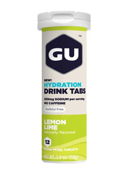 GU Lemon Lime Flavour Hydration Drink Tabs, 12 x 54g