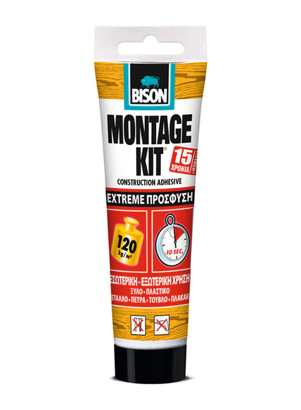 

Bison Kit 175g Montage Grip Construction Adhesive Tube Kit, Clear