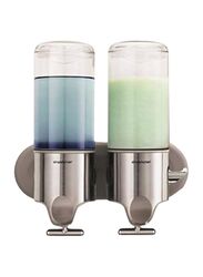 Simplehuman Kitchen Dual Wall Mount Soap Dispensers, 500ml, Silver/Clear