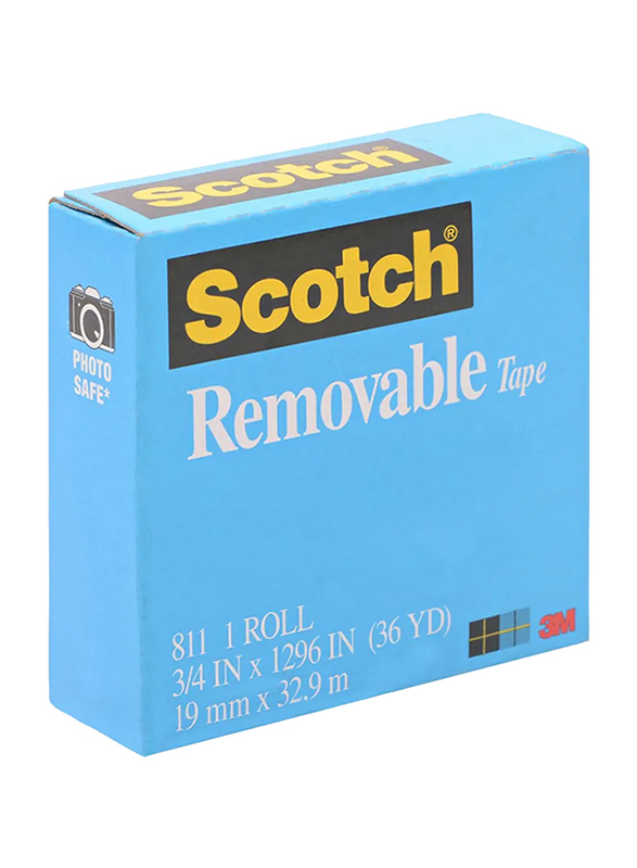 Scotch Removable Magic Tape, 19mm x 32.9m, Blue