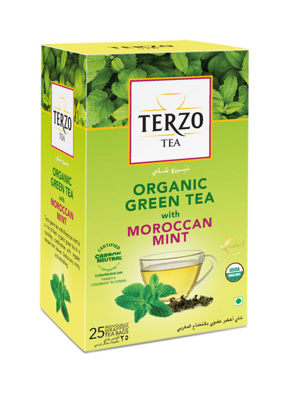 

Terzo Organic Green Tea with Moroccan Mint, 25 Pieces x 50g