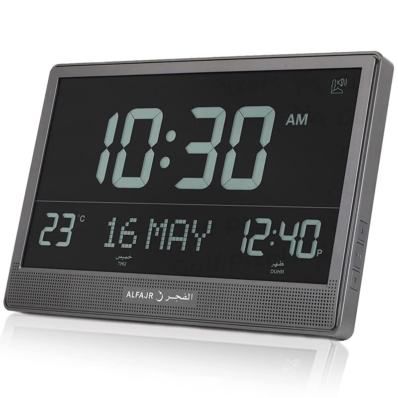 

Al Fajr Azan Wall Clock, Cj-17, Black