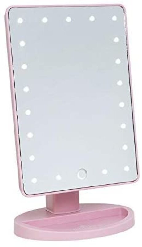 

Generic Makeup Mirror With Led Lights, Pink