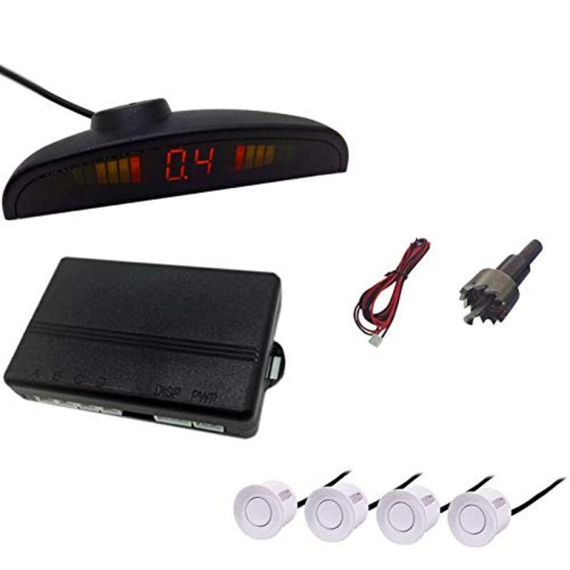 

Toby's Car Parking Sensor and Reverse Assistance Backup Radar Monitor System, 4 Sensors, White
