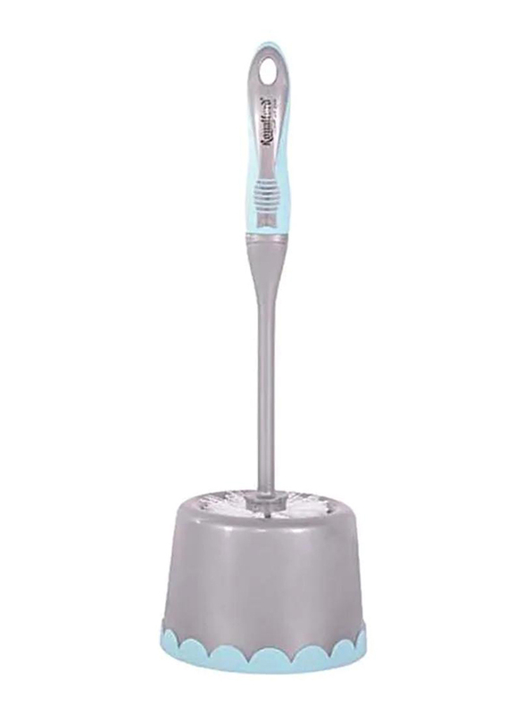 

Royalford Toilet Brush with Holder, 39 x 14cm, Grey/Blue