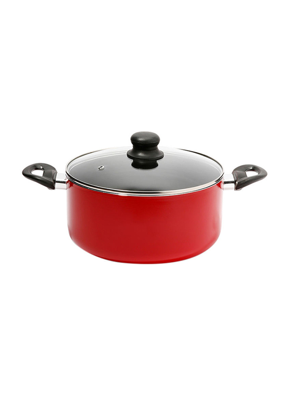 Royalford 8-Piece Standard Non-Stick Round Cookware Set, Red