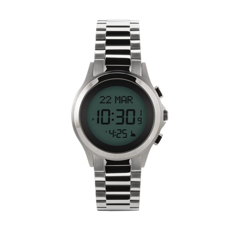 

Al Fajr Casual Digital Watch for Men with Stainless Steel, Water Resistant, WR-02, Silver/Grey