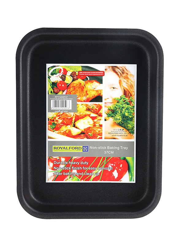 Royalford 39.6cm Aluminium Baking Tray, 39.6x29.8x5.5cm, Red/Black