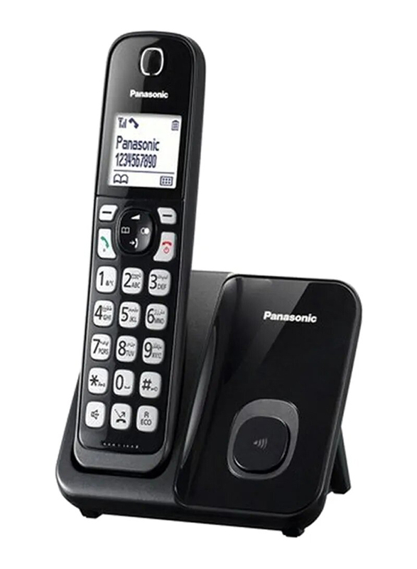 

Panasonic Digital Cordless Phone with Receiver Stand, Black/White/Grey