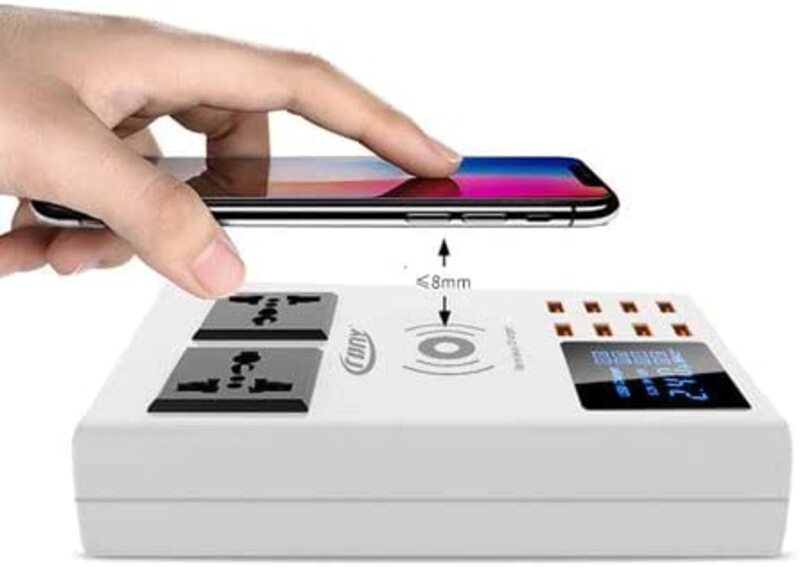 

Crony Wireless Charger with Display Support Wireless High Speed Charging, White