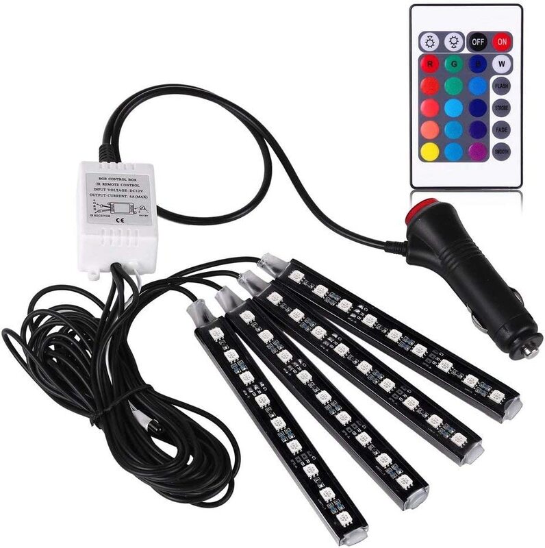 

Generic Style Decorative Automobile RGB LED Strip Car Light with Remote Voice Control, Black