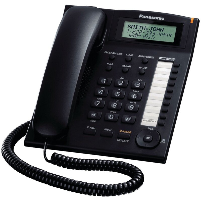 

Panasonic KX-TS880B Integrated Corded Telephone, Black