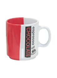 Royalford 300ml Ceramic Mug, RF1752-M10, White/Black/Red