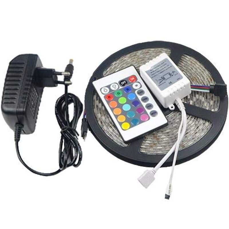

Milton RGB LED Strip Light with Remote Control and Power Adapter, Multicolour