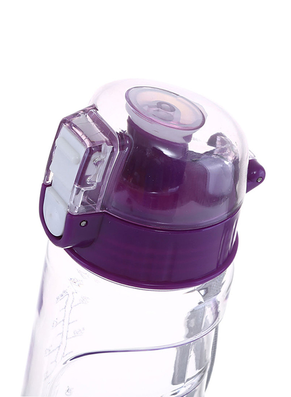 Royalford 750ml Plastic Water Bottle, RF5222, Clear/Purple