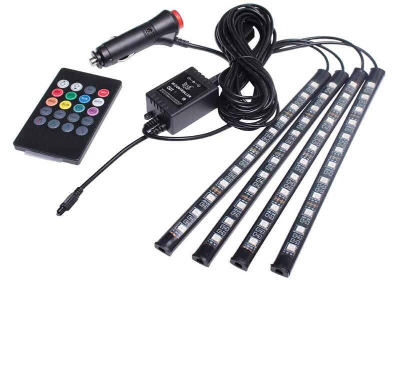 

Generic Atmosphere Style Decorative RGB LED Car Strips Light with Wireless Remote Control, Black